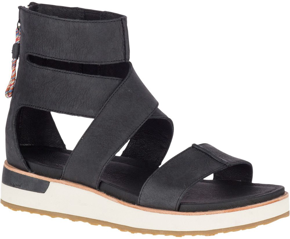 Merrell Sandals Black - Roam Mid Cross - Womens 29MSCBOKT